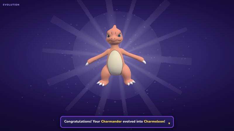 Charmander evolving into Charmeleon